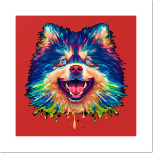 Cute American Eskimo Dog Watercolor Posters and Art